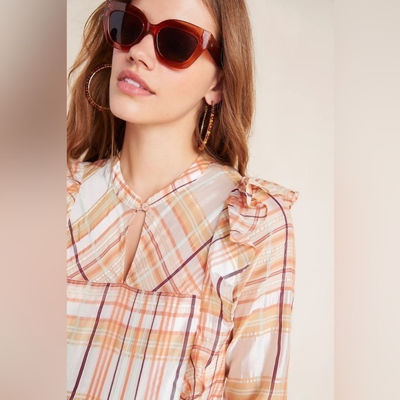 NWT Anthropologie Current Air Polly Ruffled Peasant Blouse, Size XS - Picture 4 of 11